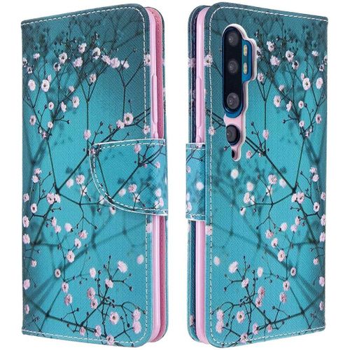 Portefeuille Étui Pour Xiaomi Mi Note 10 Cuir Pu De Haute Qualité Beau Motif Antichoc Pliant Coque Housse Étui Pour Xiaomi Mi Note 10/Note 10 Pro/Cc9 Pro 6.47"" Fleur Prunier