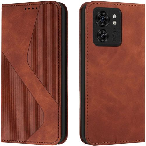 Coque Pour Motorola Moto Edge 40, Housse En Cuir Moto Edge 40, Cuir Portefeuille Housse Avec Magnétique Flip Étui À Rabat Case Etui Motorola Edge 40 Marron