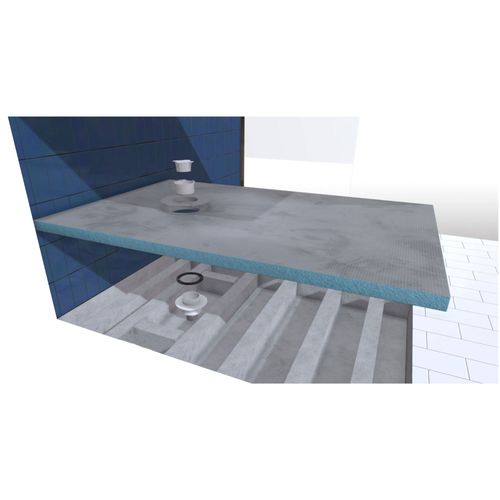 Receveur de Douche à Carreler 90x140 cm avec Bondes à Sortie Horizontale - Grille Noire