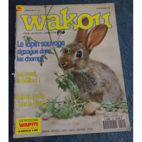 Revue Wakou N°44 Novembre 92 Le Lapin Sauvage