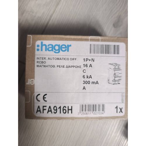 Disjoncteur a courant résiduel Hager AFA916H