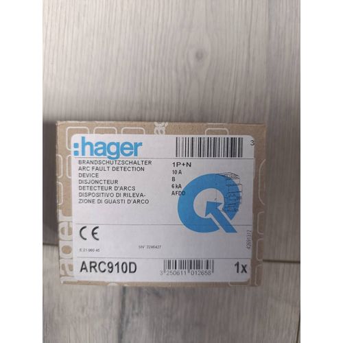Disjoncteur détecteur d'arcs Hager ARC910D