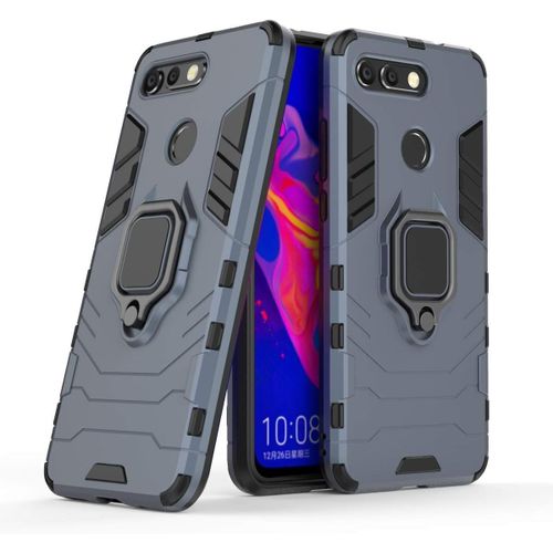 Coque Pour Honor View 20, Double Couche Renforcée Défense Antichoc Armure Housse Etui Avec 360 Rotation Bague Support Pour Huawei Honor View 20. Hb Blue