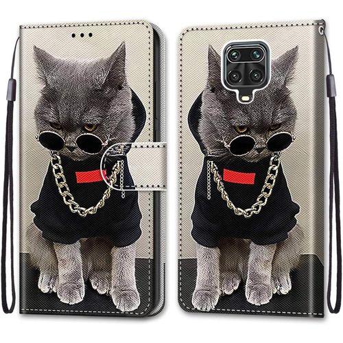 Coque Pour Xiaomi Redmi Note 9s/Note 9 Pro, Etui En Cuir Pu Portefeuille Housse Coque Avec 360 Degrés Silicone Antichoc Protection Cover Cuir Magnétique Und Flip Béquille Chats 3