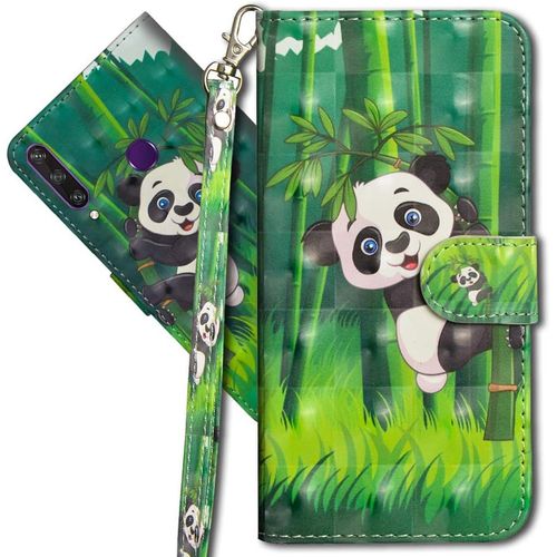 Huawei Y6p Étui À Rabat 3d Désign Portefeuille Housse Magnétique Fonction Stand Porte Carte Pu Cuir Protection Coque Pour Huawei Y6p. Yx 3d Panda Bamboo