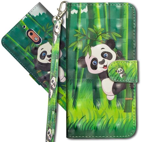 Nokia 2.1 Étui À Rabat 3d Désign Portefeuille Housse Magnétique Fonction Stand Porte Carte Pu Cuir Protection Coque Pour Nokia 2.1 2018. Yx 3d - Panda Bamboo