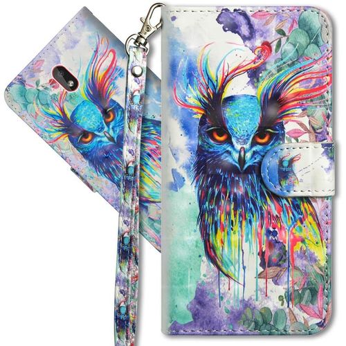 Nokia 2.2 Étui À Rabat 3d Désign Portefeuille Housse Magnétique Fonction Stand Porte Carte Pu Cuir Protection Coque Pour Nokia 2.2. Yx 3d - Colorful Owl
