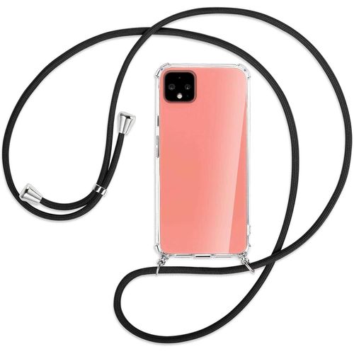 Collier Pour Google Pixel 4 5.7'' Noir Coque Pour Smartphone À Porter Au Cou Anti Shock Full Tpu Étui À Bandoulière Cordon