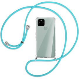 Collier Pour Google Pixel 5 6.0'' - Turquoise - Coque Pour Smartphone À Porter Au Cou - Étui À Bandoulière Cordon