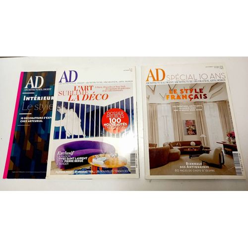 Lot De 2 Magazines Ad (Architecture Digest)