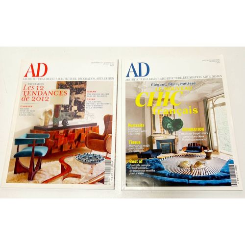 Lot De 2 Magazines Ad (Architecture Digest)