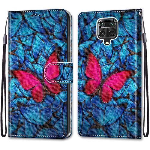 Coque Pour Xiaomi Redmi Note 9s / Note 9 Pro, Etui En Cuir Pu Portefeuille Housse Coque Avec 360 Degrés Silicone Antichoc Protection Cover Cuir Magnétique Und Flip Béquille Papillon
