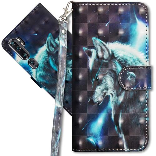 Xiaomi Mi Note 10 Étui À Rabat 3d Désign Portefeuille Housse Magnétique Fonction Stand Porte Carte Pu Cuir Protection Coque Pour Xiaomi Mi Note 10. Yx 3d Wolf