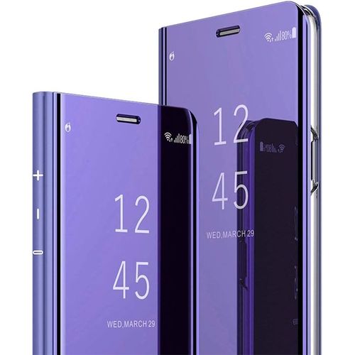 P8 Lite 2017 Miroir Housse Coque Etui À Rabat, Mirror Smart View Standing 360° Protecteur Etui Coque Pour Huawei P8 Lite 2017/Honor 8 Lite. Flip Mirror: Purple