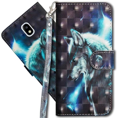 Samsung J730 Étui À Rabat 3d Désign Portefeuille Housse Magnétique Fonction Stand Porte Carte Pu Cuir Protection Coque Pour Samsung Galaxy J7 2017 J730. Yx 3d - Wolf