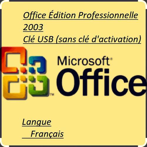 Office Édition Professionnelle 2003 Clé USB (sans clé d'activation) Langue  Français