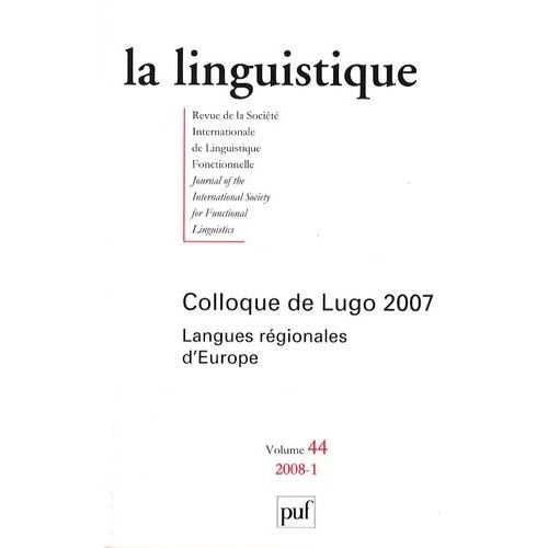 Colloque De Lugo 2007 - Langues Régionales D'europe