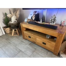 Meuble Tv 120x60x50 Cm (Lxhxp) En Chêne Huilé Couleur Miel Marque Cocktail Scandinave