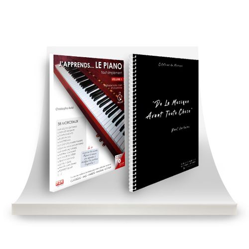 Offre Duo - J'apprends Le Piano Tout Simplement - Vol 1 + Cahier De Musique - Citations - 12 Portées - 80 Pages