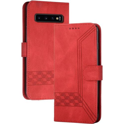 Coque Compatible Avec Samsung Galaxy Note 8,Anti-Choc Housse En Cuir Premium Flip Case Portefeuille Etui,Rouge