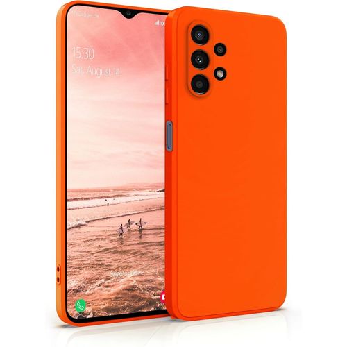 Coque Silicone Compatible Avec Samsung Galaxy A34 5g - Case Tpu Souple & Soft - Cover Protection Extra Fine & Légère - Étui Coloré Anti Choc Orange