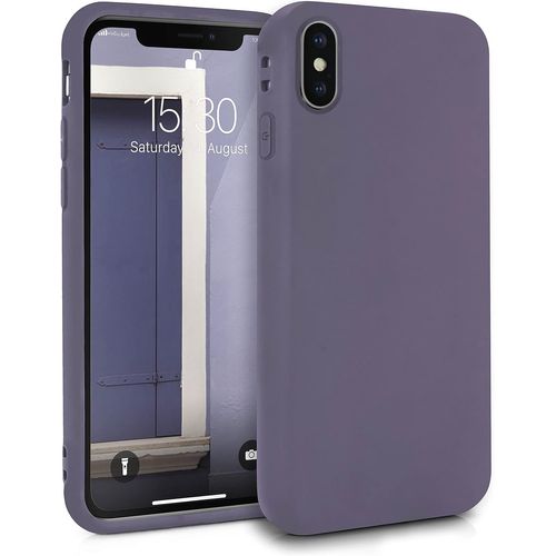 Coque Silicone Pour Apple Iphone Xs Max - Case Tpu Souple - Cover Protection Extra Fine & Légère - Étui Coloré Anti Choc Et Rayures - Violet Foncé
