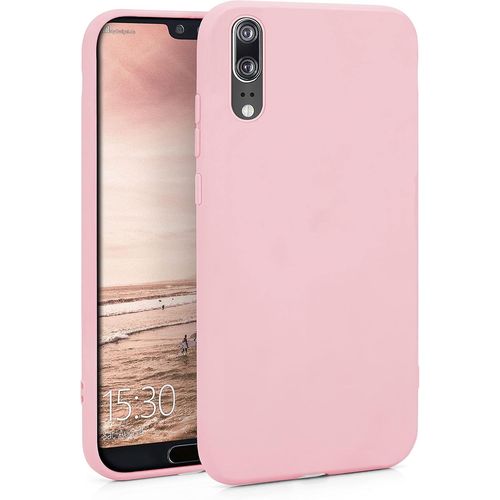 Coque Silicone Pour Huawei P20 Case Tpu Souple & Soft Cover Protection Extra Fine & Légère Étui Coloré Anti Choc Et Rayures Rose