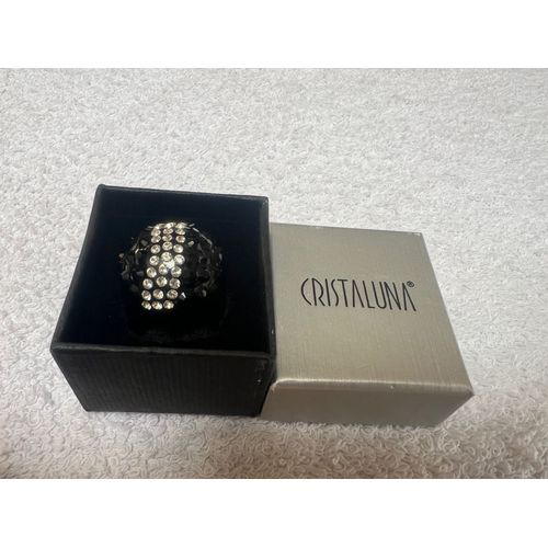 Bague Cristaluna Esse Cristal Acrylique Noir Swarovski 101 502 N1