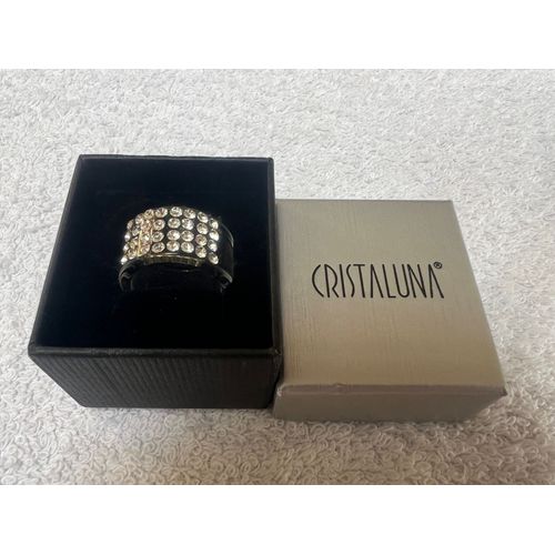 Bague En Cristal Cristaluna Vera Acrylique Transparente Swarovski 100 109 00