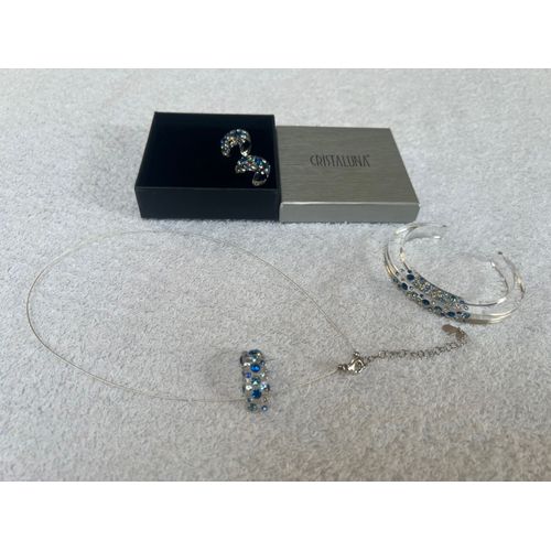 Ensemble Cristaluna Collier + Bracelet + Boucles Oreille Diva Swarovski