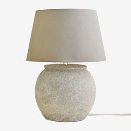 Lampe De Table En Céramique Et Lin Kenaris Gris Clair ¿60 Cm
