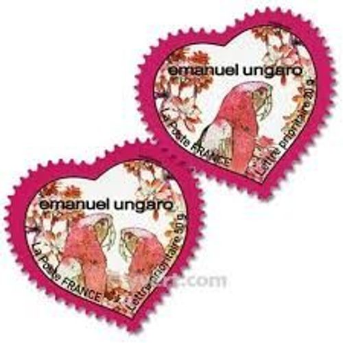 Saint Valentin : Coeurs De La Maison De Couture Emmanuel Ungaro Année 2009 Autoadhésifs N° 265 266 Yvert Et Tellier Luxe (Perroquets)