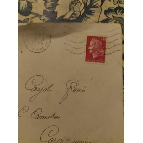 Timbre Oblitéré Ancien République Française 0,40 Cts Marianne Rouge.