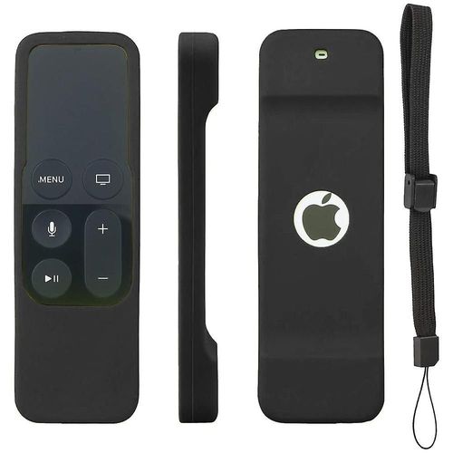 Étui en silicone pour télécommande Apple TV 4e et 5e génération avec dragonne réglable ¿ Noir, blanc et bleu