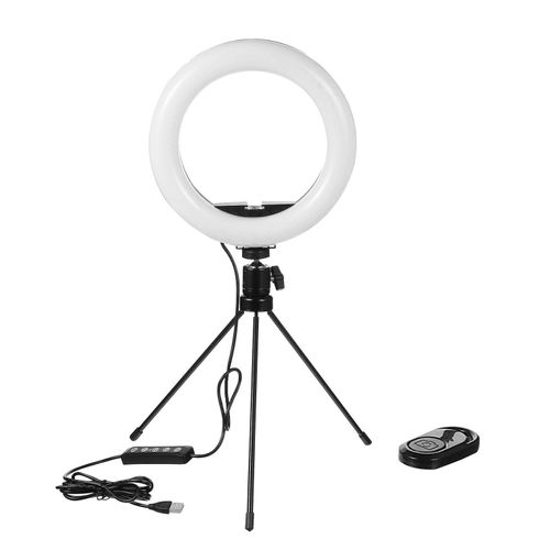 Lampe LED avec trépied pour photographie et maquillage ¿ Éclairage RVB, télécommande pour appareil photo, clip pour téléphone portable
