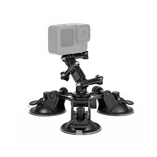 Support à ventouse à trois pieds avec adaptateur pour trépied et support de téléphone pour appareils photo et smartphones