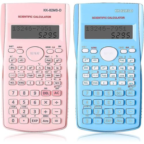 Calculatrice scientifique graphique dynamique ¿ Rose et bleu, 240 fonctions, affichage double ligne, adaptée aux examens