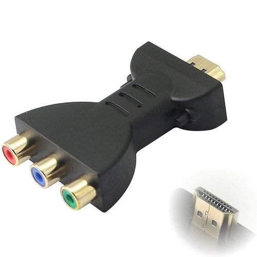 Câble adaptateur HDMI vers RCA - Plaqué or, noyau en cuivre pur, compatible 720p/1080iP/1080p, transmission unidirectionnelle