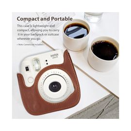 Sacoche en cuir PU avec bandoulière pour appareil photo Fujifilm Instax Mini 12/11/9/8 ¿ Plusieurs coloris disponibles