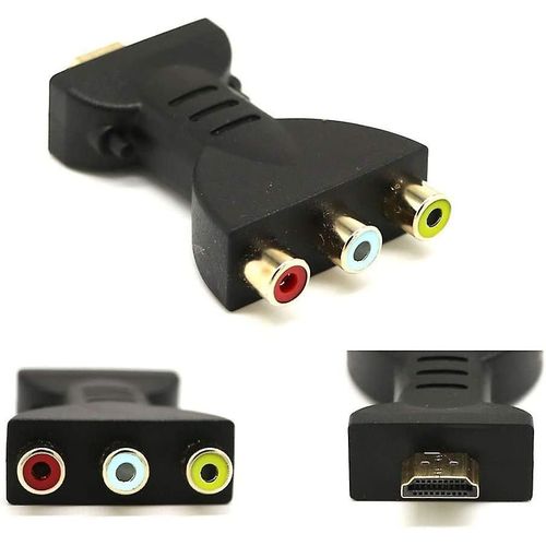 Adaptateur audio vidéo HDMI mâle vers 3 RCA pour connexion composante RVB, prend en charge 720P, 1080i, 1080P