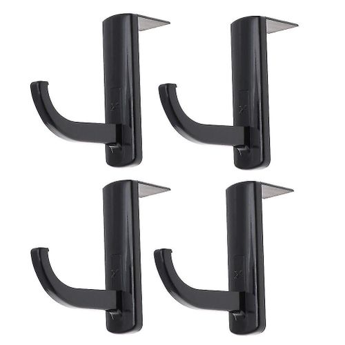 Crochets pour casque élégants et durables - Lot de 4, plastique noir, design compact pour la maison, le bureau, l'école