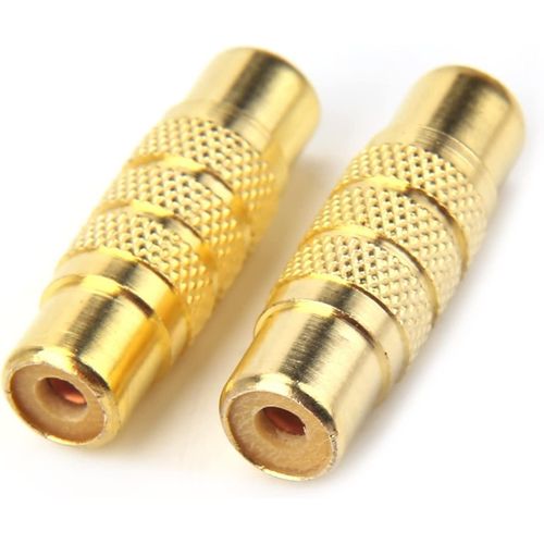Adaptateur jack RCA femelle vers femelle (lot de 2) - Plaqué or durable, prise en main facile, idéal pour le divertissement à domicile