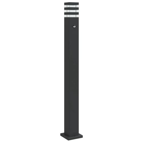 Lampadaire D'extérieur Avec Capteur 110 Cm Aluminium Noir Helloshop26 02_0042520