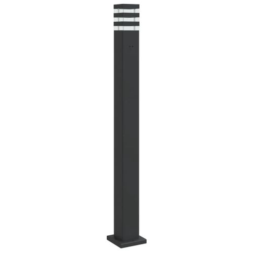Lampadaire D'extérieur Avec Sortie 110 Cm Aluminium Noir Helloshop26 02_0042528
