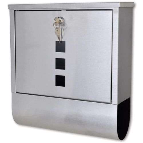 Boîte aux lettres en acier inoxydable argent Helloshop26 02_0041550
