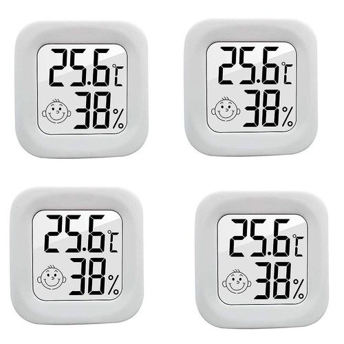 Lot De 4 Thermomètres Intérieurs Et Extérieurs Avec Écran Lcd, Mesure Précise De La Température Et De L'humidité