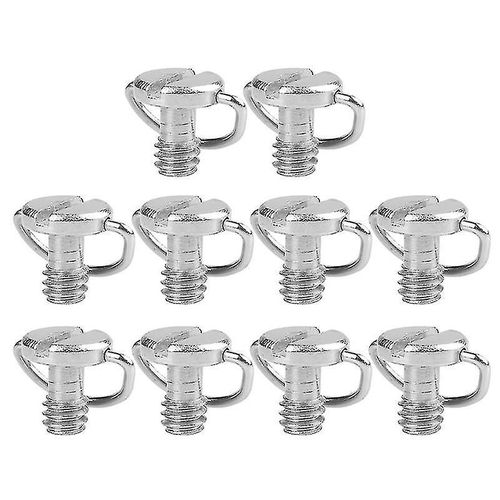 Lot de 10 vis de fixation pour appareil photo 1/4 po pour trépied monopode, anneau en D en métal, vis pour plaque à dégagement rapide