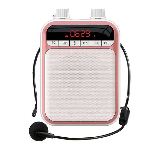 Amplificateur vocal professionnel avec micro-casque filaire - Or rose, batterie 24 h, Bluetooth 5.0, sortie 5 W