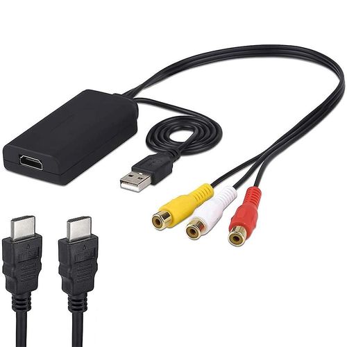 Convertisseur Hdmi Vers Av 1080p 60 Hz, Sortie Rca, Compatible Pc, Ps3, Xbox, Magnétoscope, Plug And Play
