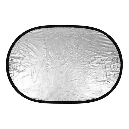 Réflecteur de lumière ovale pliable pour photographie ¿ Argenté et blanc, portable, tissu résistant, 60 x 90 cm